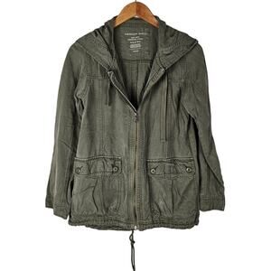 American Eagle jacket szM olive green 100% lyocell zip front very soft utility
